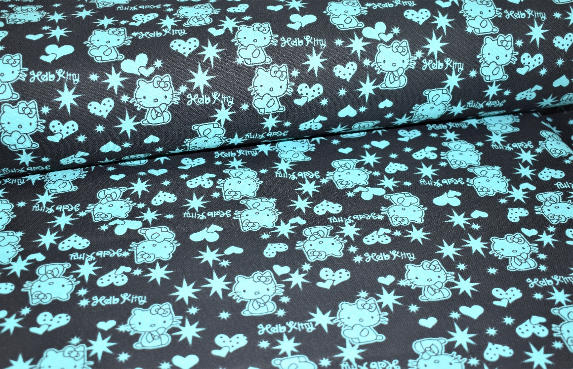 Black Cotton Prints Canvas Fabric